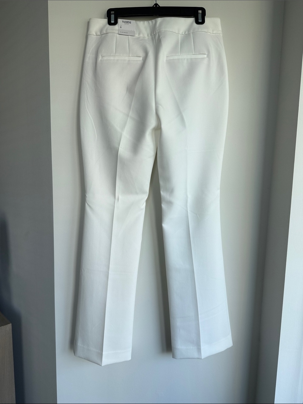 White House Black Market White Tailored Straight-Leg Trousers, Size 8 - Picture 3 of 4